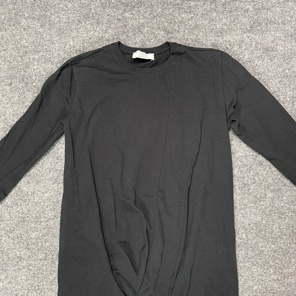 Zara Trafaluc Womens T Shirt Dress Black Twist Front Mini Crew Neck 3/4 Sleeve S - Picture 4 of 7